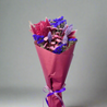 Dried flowers bouquet with pink purple and fuchsia colours 