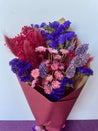 Dried flowers bouquet pink and purple colour 