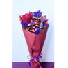 Μπουκέτο αποξηραμένων λουλουδιών με ροζ, μωβ και φούξια χρώματα 