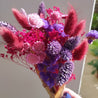 dried flowers bouquet purple red and pink flowers 