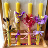 handmade beeswax candles for easter with dried flower  bouquets