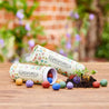 colorful seed bombs in craft paper tube 