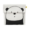 snack bag top view with a black and white drawing of a panda