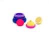 display of silicone lids from food huggers in different sizes
