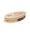 wooden brush with hard and soft bristles
