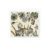 yellow dishcloth with birds and flowers