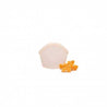 natural coloured silicone bag on a white background and some mandarine slices on the side