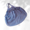 purple mesh bag with short handle 